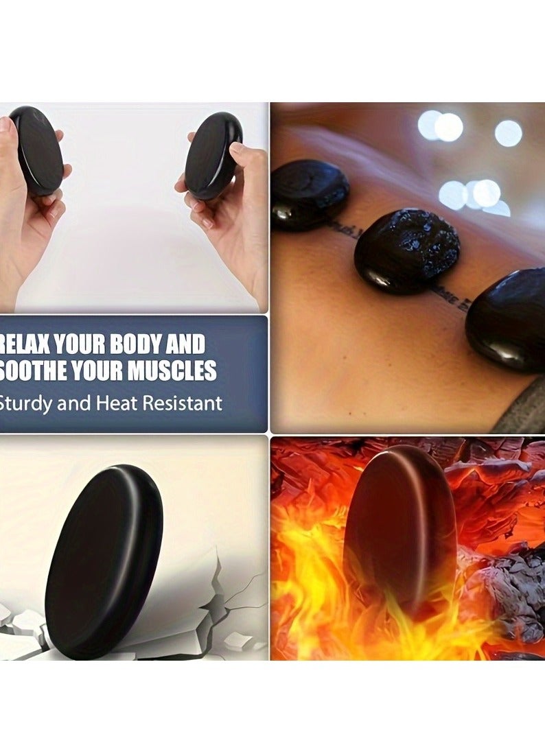 Generic Massage Stone Massage Essential Hot Stones, 6 Pieces Different Size Hot Stone Massage Set Hot Stone Massage Stones for Professional or Home Spa, Foot Warmer, Relaxation, Therapy, Pain Relief  - Image 5