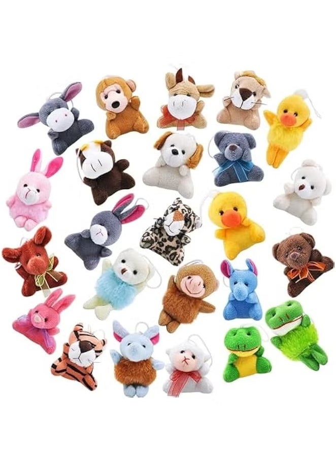 24 Pack Mini Animal Plush Toy Assortment (24 Units，7.6cm) Animals Keychain Decoration for Kids Small Stuffed Animal Bulk for Kids Filler for Boys Girls Child Kid , Plushies Fidget Toy  - Image 2