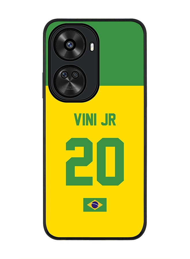 Stylizedd Rugged Black edge case for Huawei nova 12 SE / Huawei nova 11 SE 4G, Slim fit Flexible Thin Cover - Football Team - Brazil, Player Name - Vini Jr - Image 1
