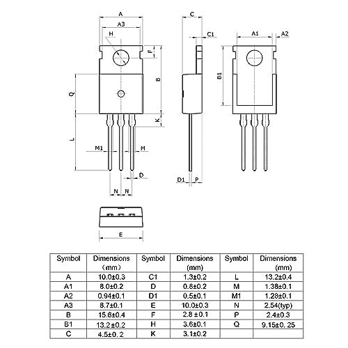 ALLECIN IRF4905 IRF4905P MOSFET Transistors 55V 74A IRF4905PBF P-Channel Power Mosfets Transistor 55 Volt 74 Amp TO-220 (Pack of 10Pcs) - Image 4