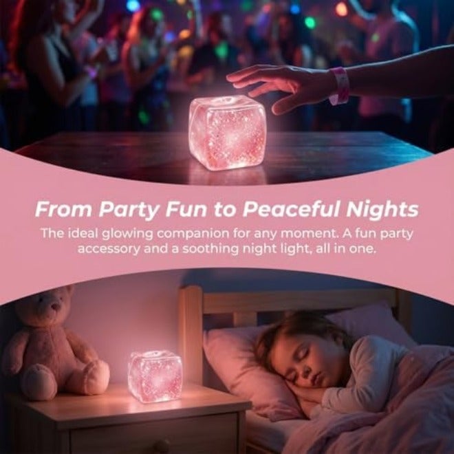 Glow in The Dark Sensory Cube Fidget Toy, Soft TPR Luminous Squeeze Block, Portable Stress Relief Hand Toy, Compact Decompression Cube, Safe Cute Desktop Play Toys for Kids and Adults - Image 3