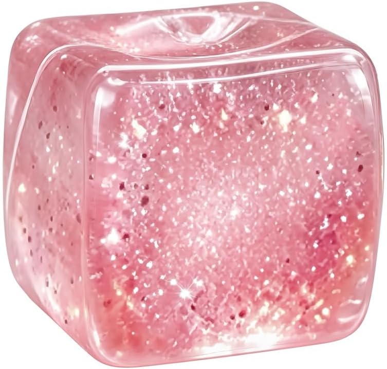 Glow in The Dark Sensory Cube Fidget Toy, Soft TPR Luminous Squeeze Block, Portable Stress Relief Hand Toy, Compact Decompression Cube, Safe Cute Desktop Play Toys for Kids and Adults - Image 1