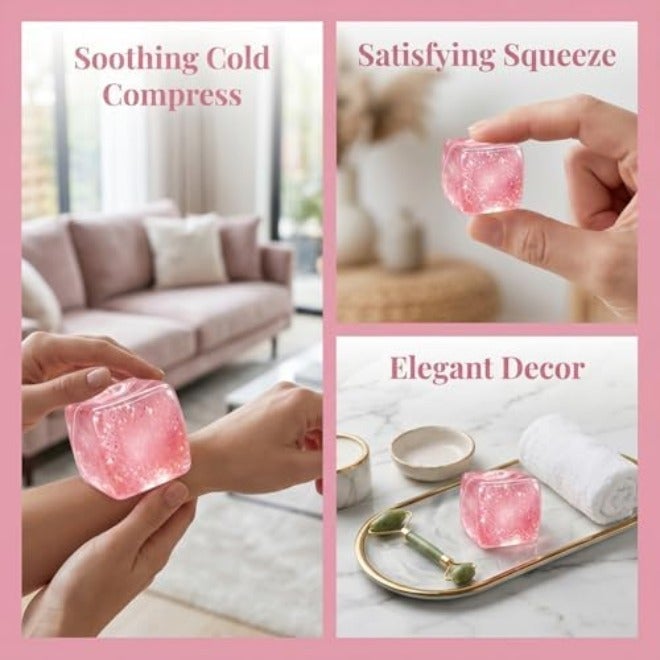 Glow in The Dark Sensory Cube Fidget Toy, Soft TPR Luminous Squeeze Block, Portable Stress Relief Hand Toy, Compact Decompression Cube, Safe Cute Desktop Play Toys for Kids and Adults - Image 5