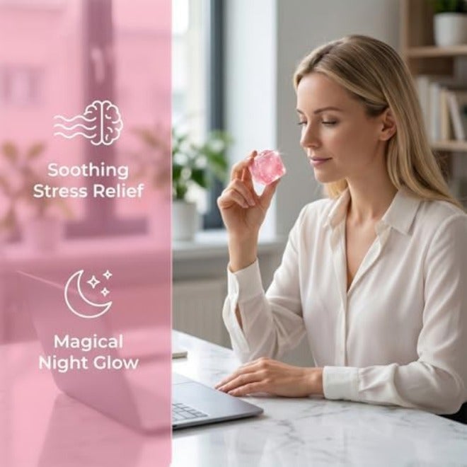 Glow in The Dark Sensory Cube Fidget Toy, Soft TPR Luminous Squeeze Block, Portable Stress Relief Hand Toy, Compact Decompression Cube, Safe Cute Desktop Play Toys for Kids and Adults - Image 4