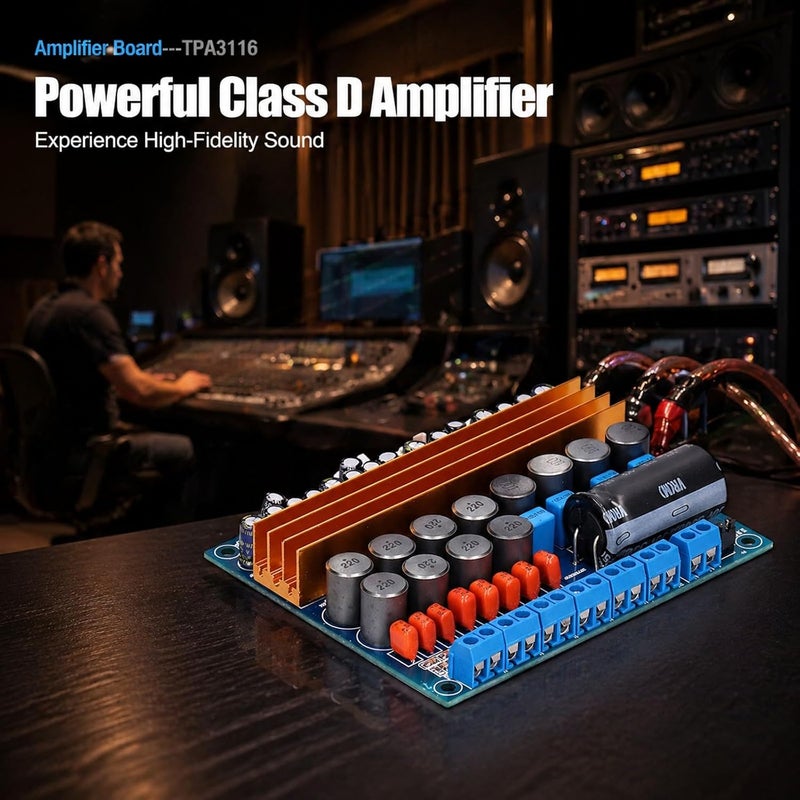 Digital Power Amplifier Board, 5.1 Channel Class D Audio Protection Module, DC18-24V - High Efficiency Audio Performance, Robust Overload Protection, Ideal for Home Theater - Image 2