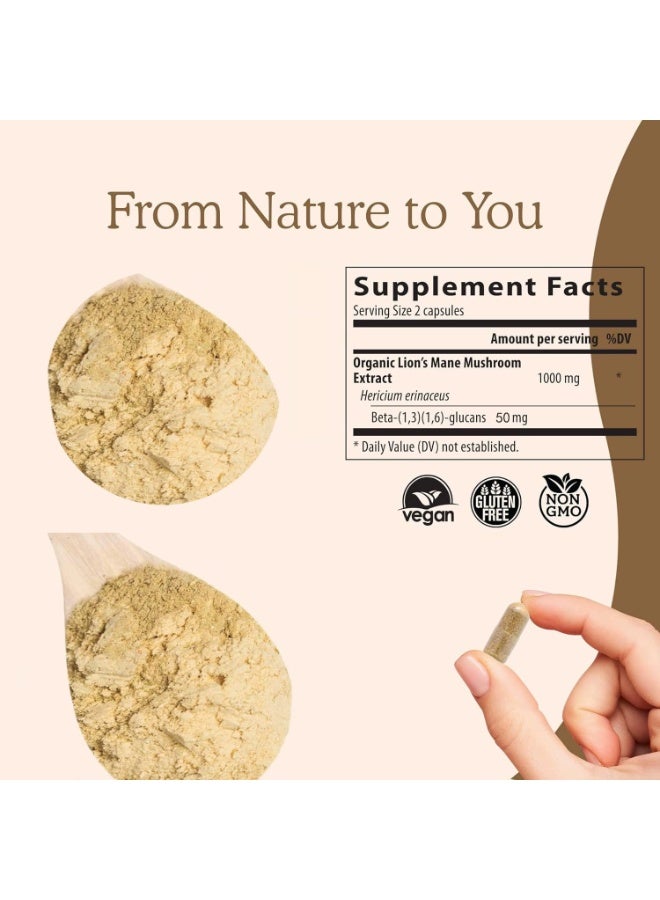 ليون لحم الأسد فطر الإدراك ( 60 حبة ) لحم الأسد فطر مسحوق استخراج كبسولة - Image 3