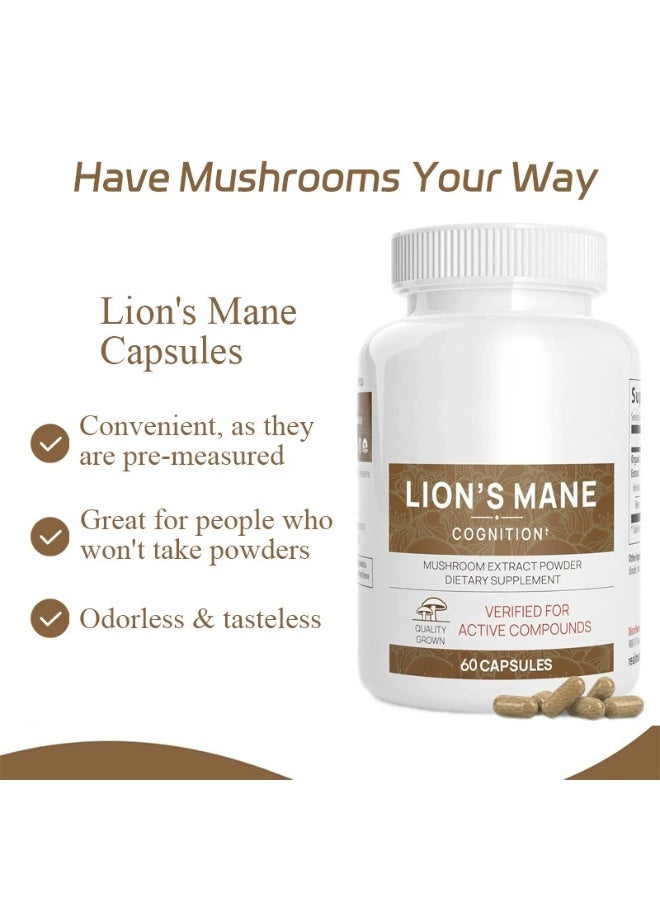 ليون لحم الأسد فطر الإدراك ( 60 حبة ) لحم الأسد فطر مسحوق استخراج كبسولة - Image 5