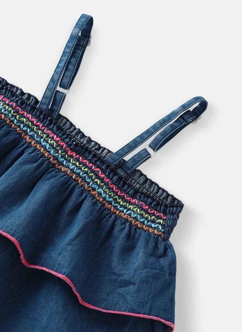 Nautinati  Nautinati Girls Denim Combo Set of Top and Shorts for Women | Best Price UAE
