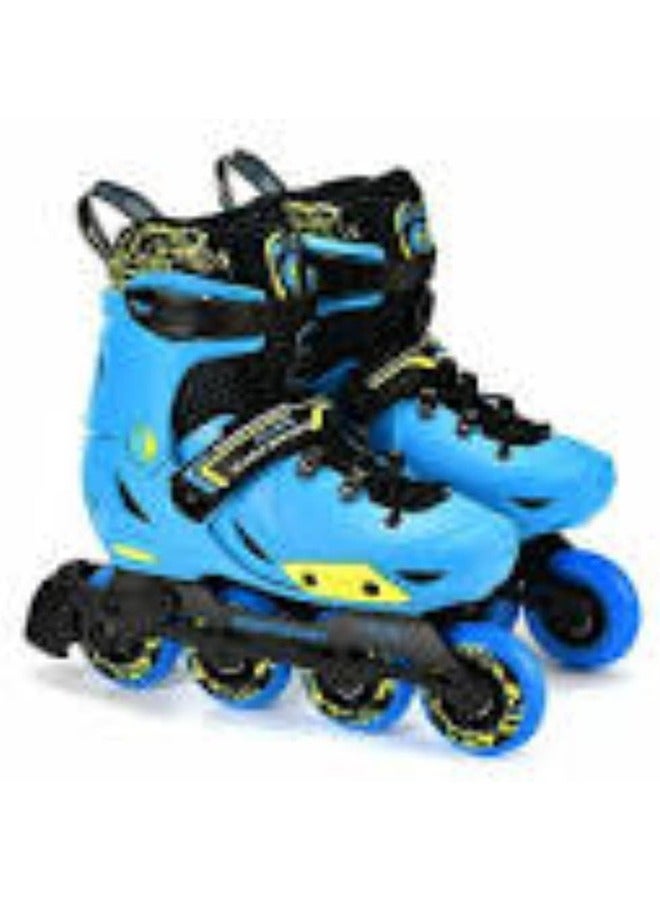 Micro Discovery Blue Inline Skates with Brake Set for Kids (37-40) | Adjustable Inline Roller Skates for Boys Kids & Girls | 7 to 14 Years UnisexOutdoor Skating Shoes | Skates for Kids|Outdoor Skating - Image 2