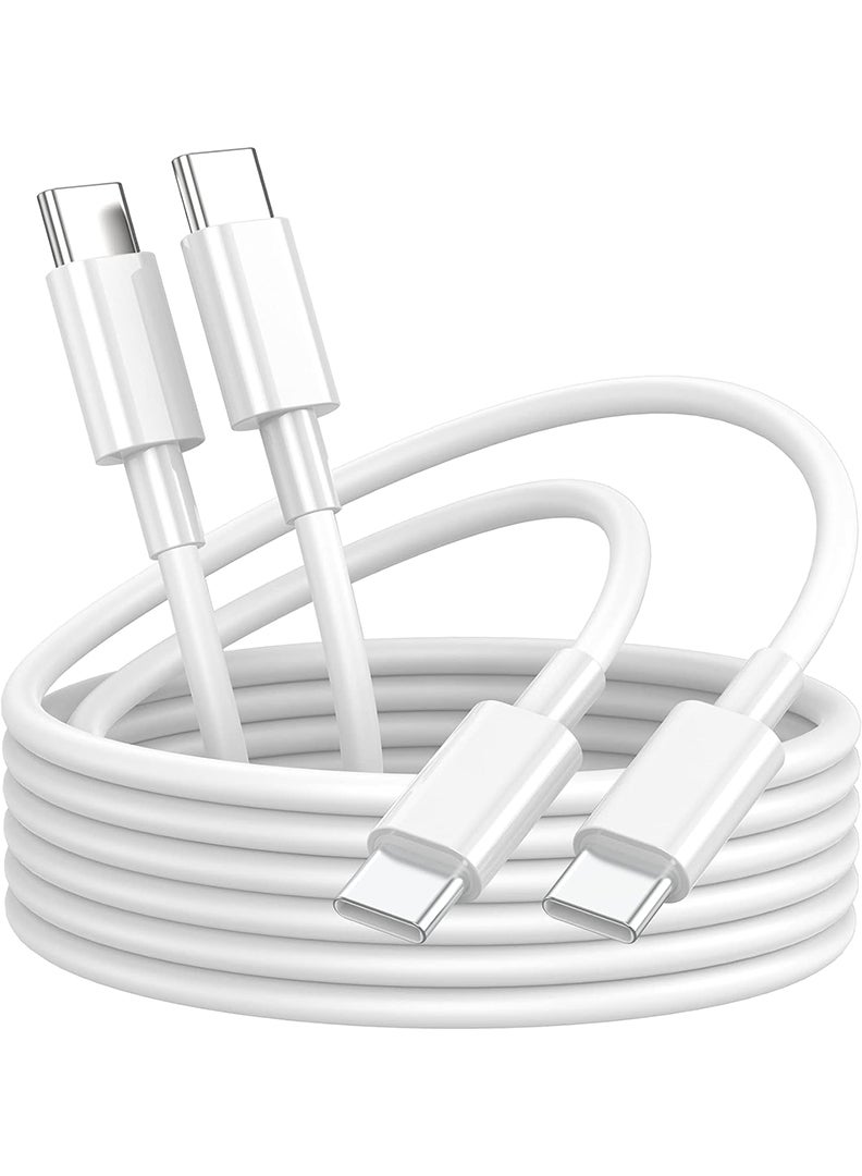 Theodor Pack of 2 USB-C To USB-C Fast Charging And Data Syncing Cable - USB C-C Fast Charger Cord (2-Meter)-White - Image 1