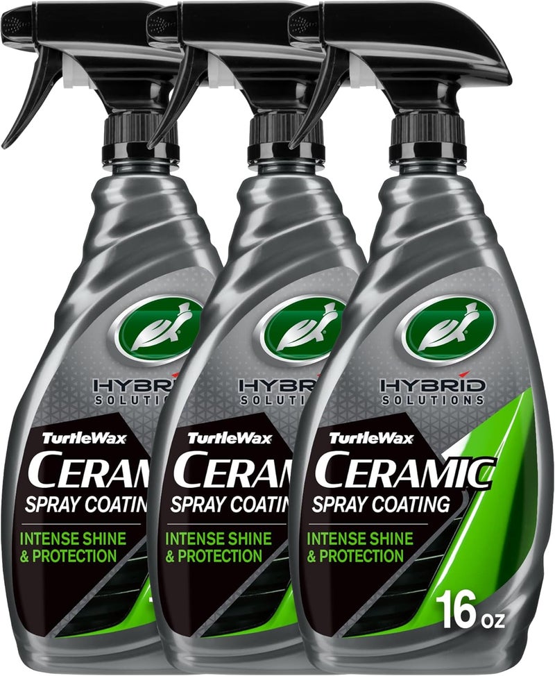 TurtleWax Hybrid Solutions Ceramic Spray Coating, High Shine Car Wax, Offers Durable Paint Protection, Extreme Water Beading Action, Safe for Glass, Wheels, Trim and More, 16 oz (Pack of 3) - Image 1