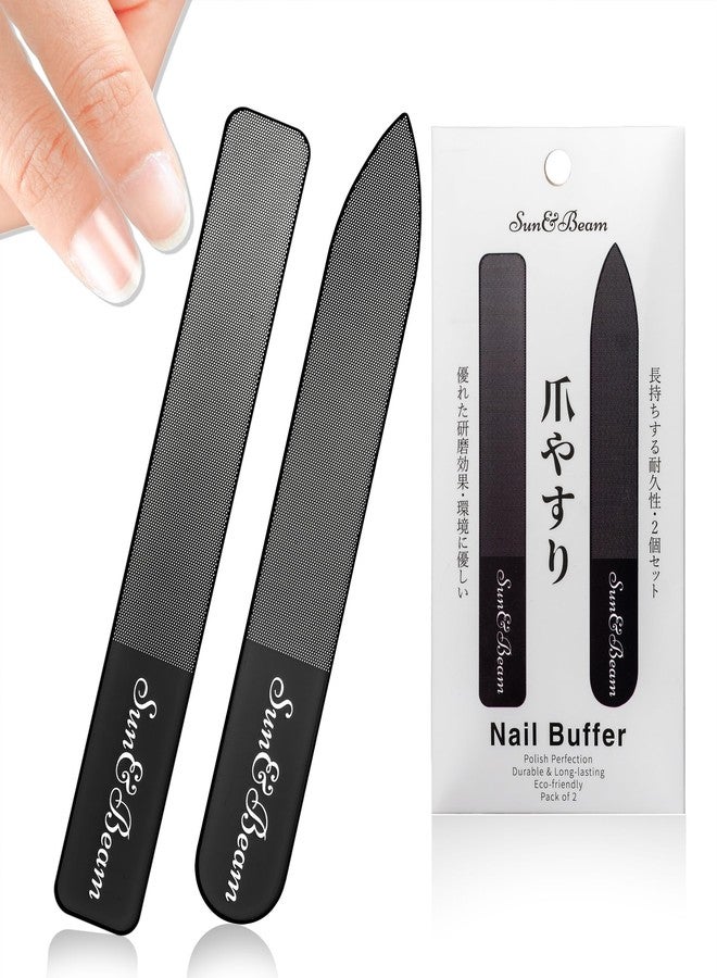 Sun&Beam Nails Glass Nail File Nano Nail Buffers Crystal Shine Polisher Professional Manicure Tools Kit with Box 2Pcs Set - Image 1