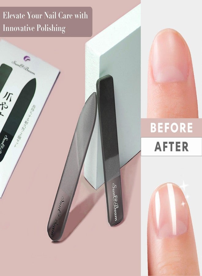 Sun&Beam Nails Glass Nail File Nano Nail Buffers Crystal Shine Polisher Professional Manicure Tools Kit with Box 2Pcs Set - Image 2