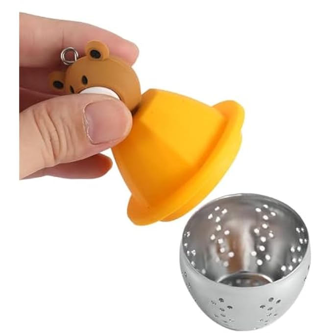 Tazweeq 2Pcs Silicone Tea Strainers For Loose Tea Stainless Steel Tea Filter Loose Leaf Tea Ball Tea Strainer Creative Tea Strainer - Image 4