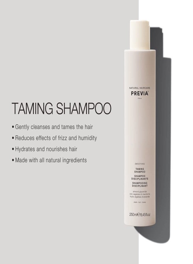PREVIA Smoothing Taming Shampoo Anti-Frizz Shampoo with Almond Extract Vegan Sulfate Free Hydrating Formula for Smooth Manageable Hair Static Control Frizz-Free Results 8.45 oz - Image 2