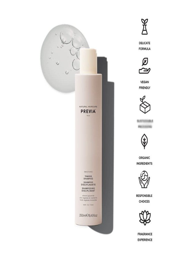 PREVIA Smoothing Taming Shampoo Anti-Frizz Shampoo with Almond Extract Vegan Sulfate Free Hydrating Formula for Smooth Manageable Hair Static Control Frizz-Free Results 8.45 oz - Image 4