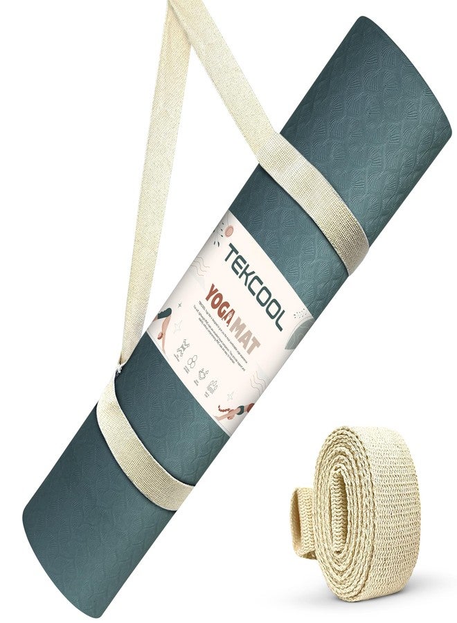 TEKCOOL سجادات يوغا TEKCOOL EVA للنساء والرجال، سجادات تمارين رياضية منزلية ورياضية، مانعة للانزلاق، سمك 4 مم - أخضر - Image 1