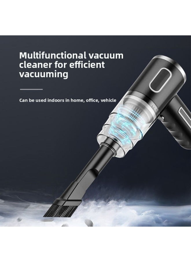 Generic - Wireless Portable Handheld Dust Blower Computer Case Keyboard Furniture Powerful Cleaning Dust Collector Keyboard Brush Vacuum Cleaner-Color:Black Rechargeable Single Filter Element - Image 1