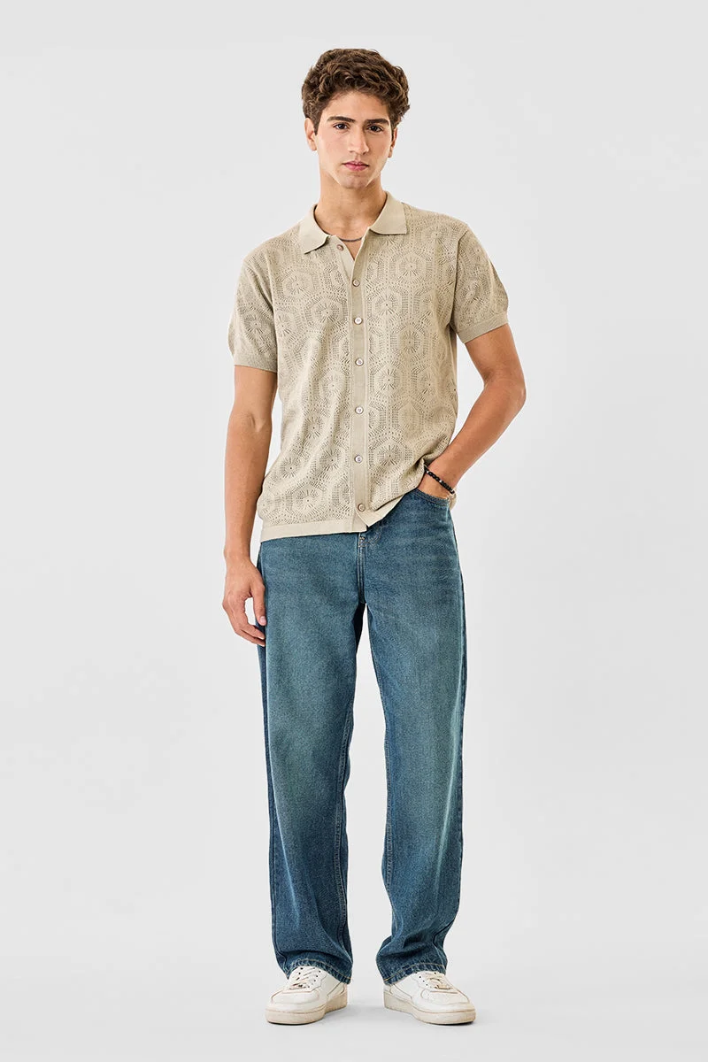 SNITCH 100% Cotton Crochet Polo Shirt