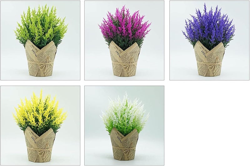 Spring Decor- 1Pcs Mini Artificial Flowers Bonsai with Plastic Pot Simulation Plant Potted Plants for Home Wedding Party Office Centerpieces Decoration,Artificial Faux Plants(D) - Image 3