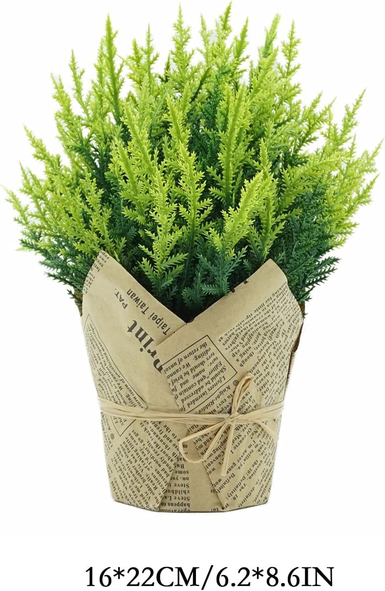 Spring Decor- 1Pcs Mini Artificial Flowers Bonsai with Plastic Pot Simulation Plant Potted Plants for Home Wedding Party Office Centerpieces Decoration,Artificial Faux Plants(D) - Image 2