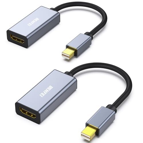 BENFEI 2 Pack Mini DisplayPort to HDMI Adapter 4K, Thunderbolt 2 to HDMI Adapter Compatible for MacBook Air/Pro, Microsoft Surface Pro/Dock, Monitor, Projector[Gold-Plated Connectors& Aluminium Shell] - Image 1