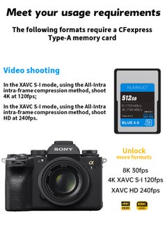 NUMINUO 512GB Cfexpress 4.0 Type A Memory Card Professional Grade, up to 1750MB/s Read and 1780MB/s Write Speed, High Performance, Compatible with Sony Cameras  - Image 4