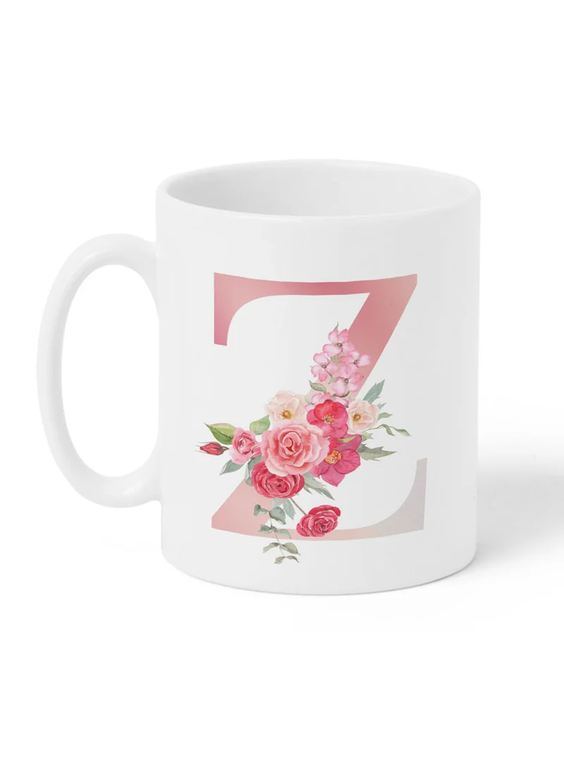 LOWHA 11 oz Ceramic Mug with Letter Z Design on Both Sides