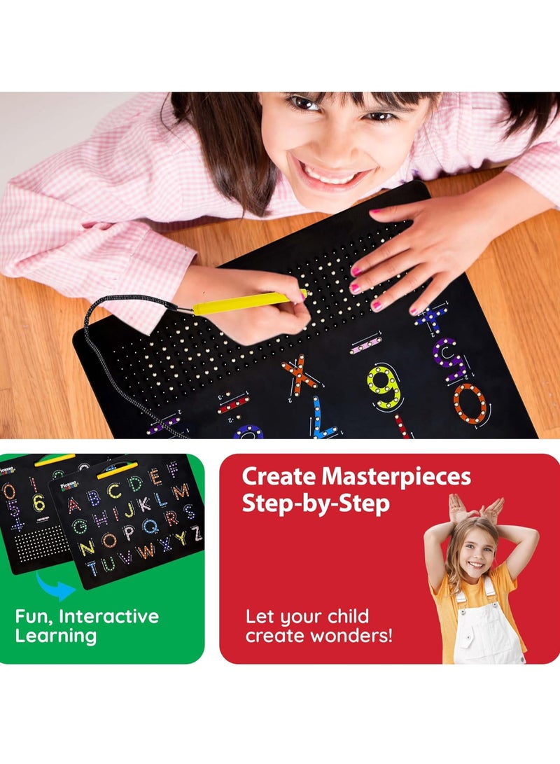 PicassoTiles Picasso - Double-Sided Magnetic Drawing Board with Letters and Numbers (10X12 Inch) – Interactive Learning Toy for Kids, Enhances Writing, Reading & Creativity  - Image 4