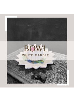 R&M RM Bowl Urli Candle Holder Combo Pack of 2 (9inch Bowl with 4inch Candle Holder) | Marble Flower Bowl | For Home and Office Decorations | Marble Floating Candle Holder Bowl | Marble Fruit Bowl | White  - Image 3
