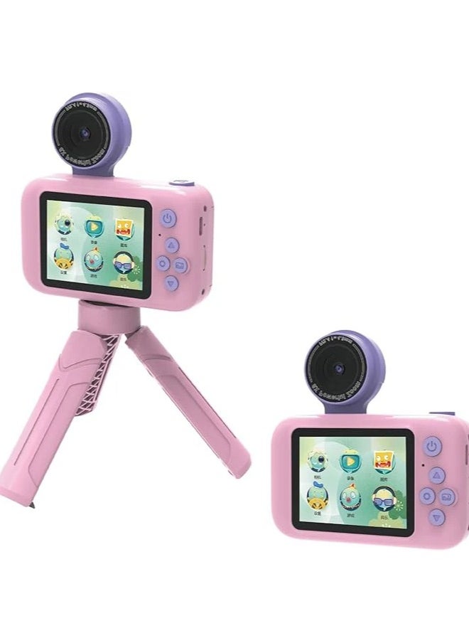 porodo Kids Flip Digital Camera With Tripod Stand and 2.4" Wide Screen / 4H Battery Life / 48MP Image Resolution / 180° Flip Lens - Blue  - Image 4