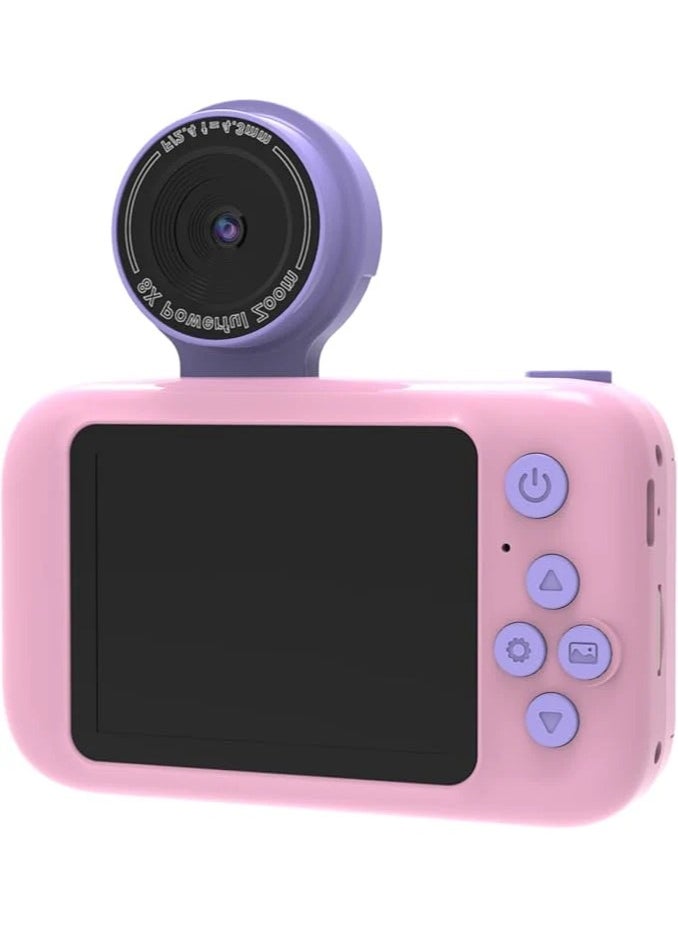 porodo Kids Flip Digital Camera With Tripod Stand and 2.4" Wide Screen / 4H Battery Life / 48MP Image Resolution / 180° Flip Lens - Blue  - Image 3
