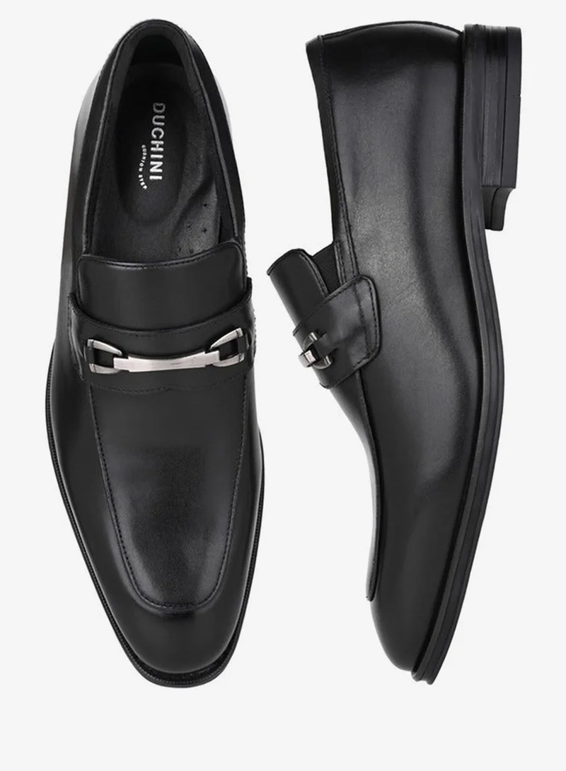DUCHINI BLACK Men Leather Slip-On Loafers for Men | Best Price UAE
