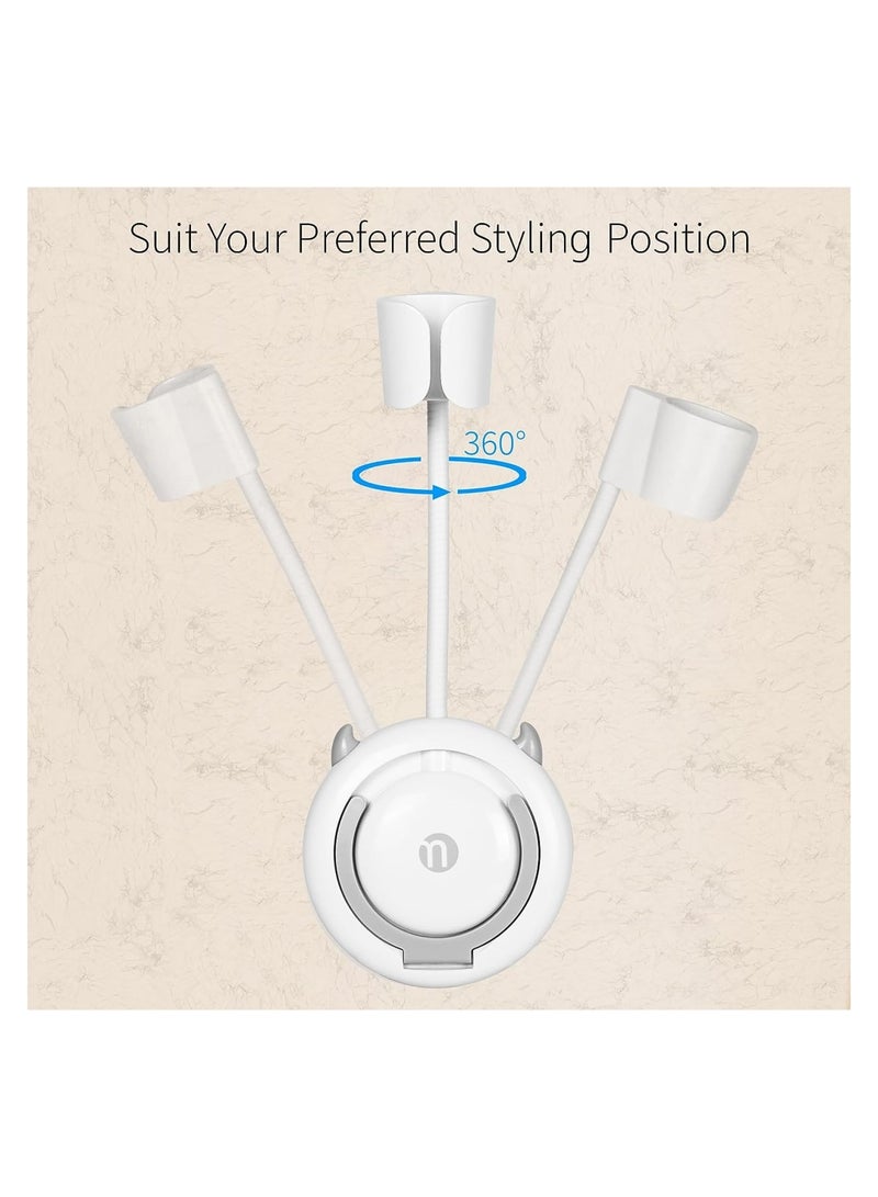 Zikra Hair Dryer Holder Wall Mounted, Hands Free Blow Dryer Stand, Adjustable Blow Dryer Organizer with Cable Hanger, Self Adhesive Hair Blow Dryer Rack for Cabinet Bathroom - Image 3