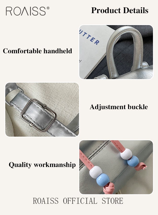 roaiss Mini Backpack for Women Contrast Color Shoulder Bags with Plaid Decor Simple and Stylish Daypack in Flap Design with Drawstring Closure and Anti Theft Protection Ideal for School and Commuting  - Image 5