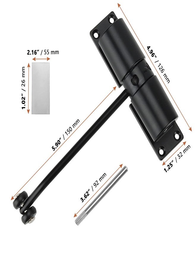 LEXININ 2 Pack Mini Automatic Spring Door Closer, Small Diecast Construction Light-Duty Safety Spring Door Closer to Convert Hinged Doors to Self-Closing, Black - Image 2
