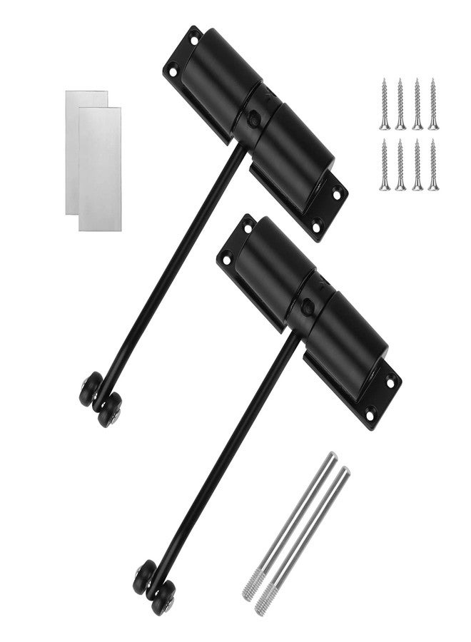 LEXININ 2 Pack Mini Automatic Spring Door Closer, Small Diecast Construction Light-Duty Safety Spring Door Closer to Convert Hinged Doors to Self-Closing, Black - Image 1
