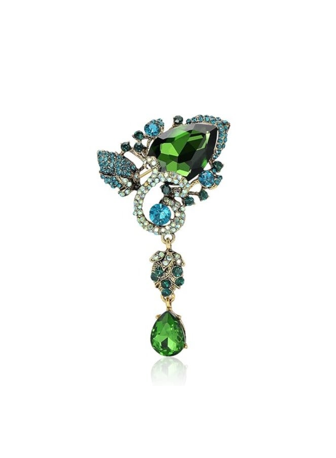 Brooch Pins For Women Retro Large Crystal Pendant Butterfly Brooch Women'S Coat Butterfly Brooch - Image 1
