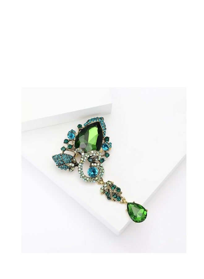 Brooch Pins For Women Retro Large Crystal Pendant Butterfly Brooch Women'S Coat Butterfly Brooch - Image 3