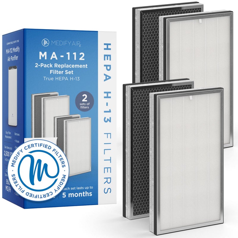 Medify Air Medify MA-112 Genuine Replacement Filter Set for Allergens, Smoke, Wildfires, Dust, Odors, Pollen, Pet Dander | 3 in 1 with Pre-filter, HEPA H13 and Activated Carbon | Removal to 0.1 Microns | 1-Pack - Image 1
