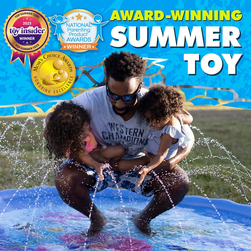 SplashEZ 89â€™â€™ Extra Large Splash Pad for Kids & Dogs Great Outdoor Toys for Toddlers 1-3 & Kids Ages 4-8, Baby Pool for Backyard Sprinkler, Pool Plastic Dog Water Summer Toys - Image 2