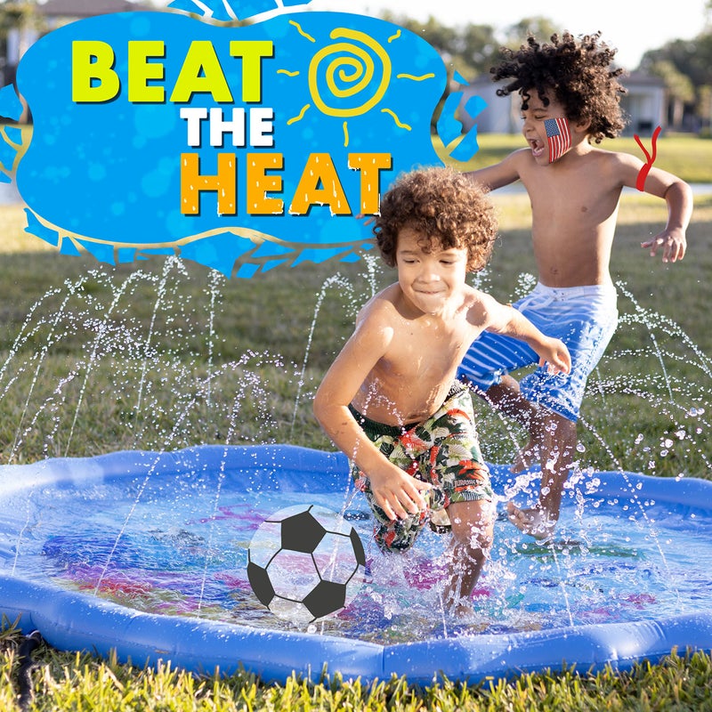 SplashEZ 89â€™â€™ Extra Large Splash Pad for Kids & Dogs Great Outdoor Toys for Toddlers 1-3 & Kids Ages 4-8, Baby Pool for Backyard Sprinkler, Pool Plastic Dog Water Summer Toys - Image 4