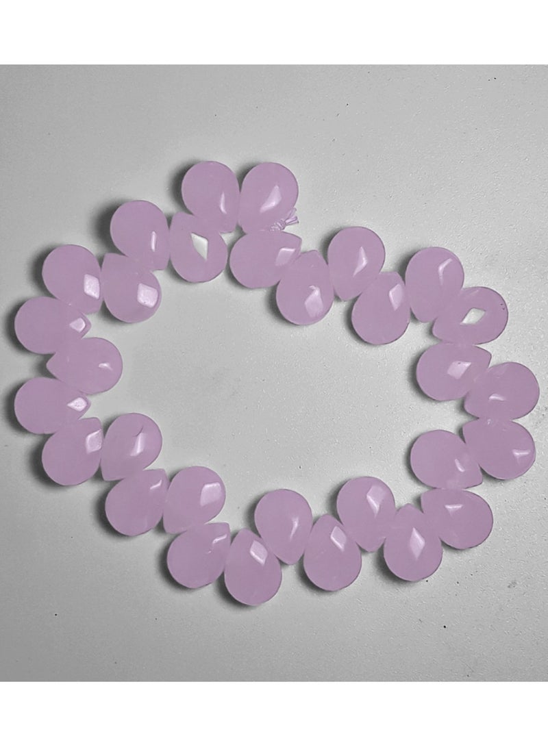 HADIGEMS Elegant BabyPink Rose Quartz Pear Shaped Strech Bracelet - 12x9mm - Image 3