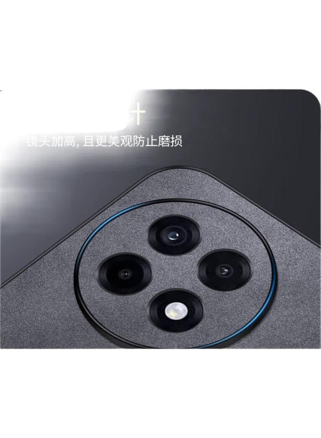 Shangsu Phone Case For Oneplus Ace 5, 1+ Ace 5 Pro Protective Cover, Anti-Drop, Full Coverage, Simple And Light Luxury, Sheepskin Leather Silicone Shell, Unisex Black Leather Case - Image 1