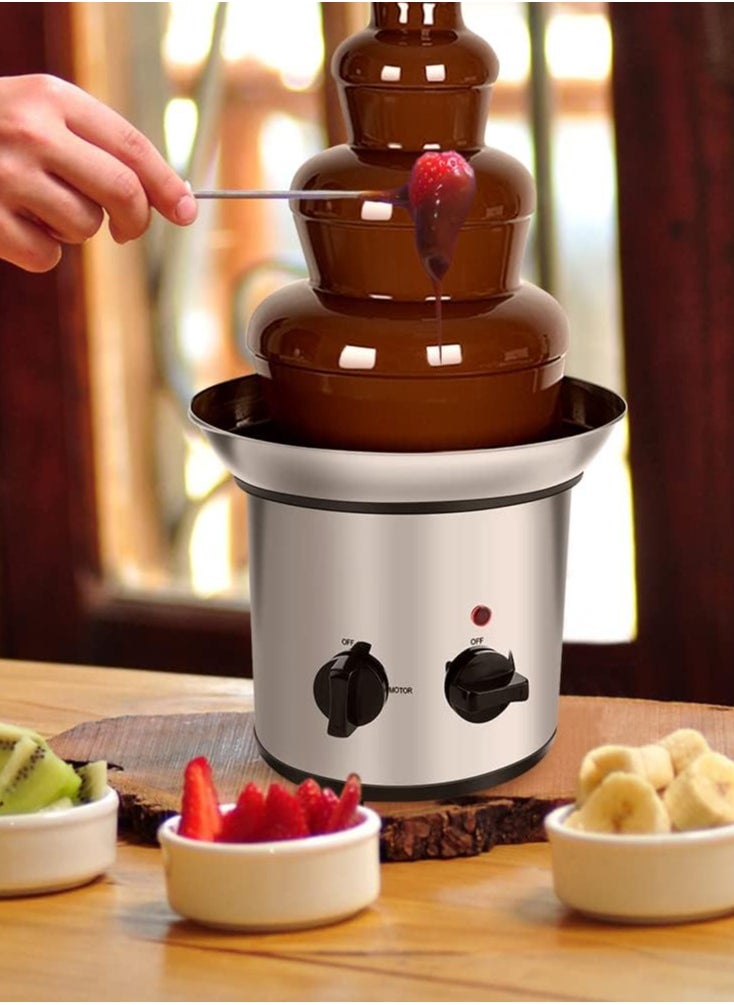 VARSTHREE - 4-Tier Chocolate Fountain Machine, Electric Fondue Set, UK Plug 220V, Premium Stainless Steel - Image 1