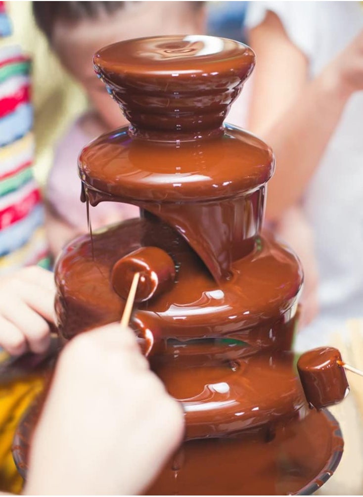 VARSTHREE - 4-Tier Chocolate Fountain Machine, Electric Fondue Set, UK Plug 220V, Premium Stainless Steel - Image 1