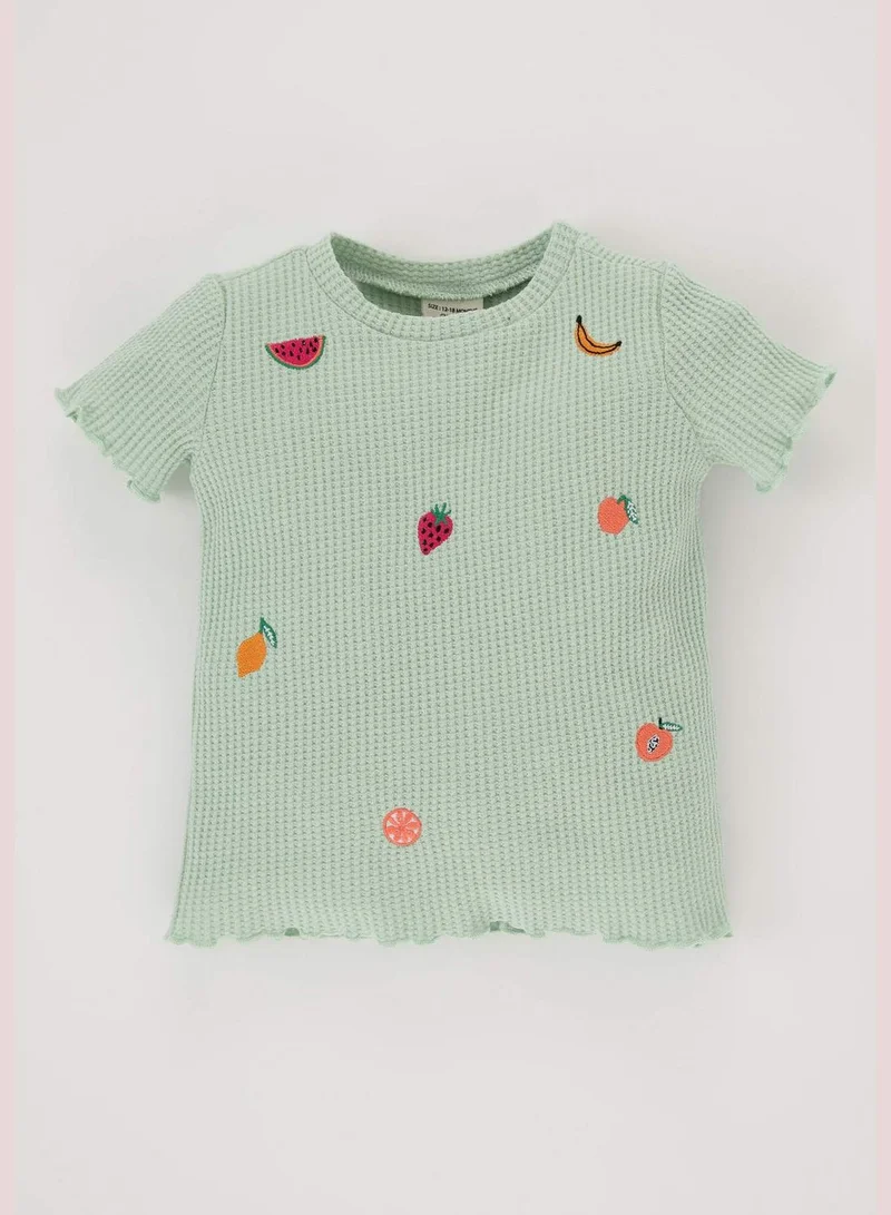 ديفاكتو BabyGirl Bike Neck Knitted Short Sleeve Body