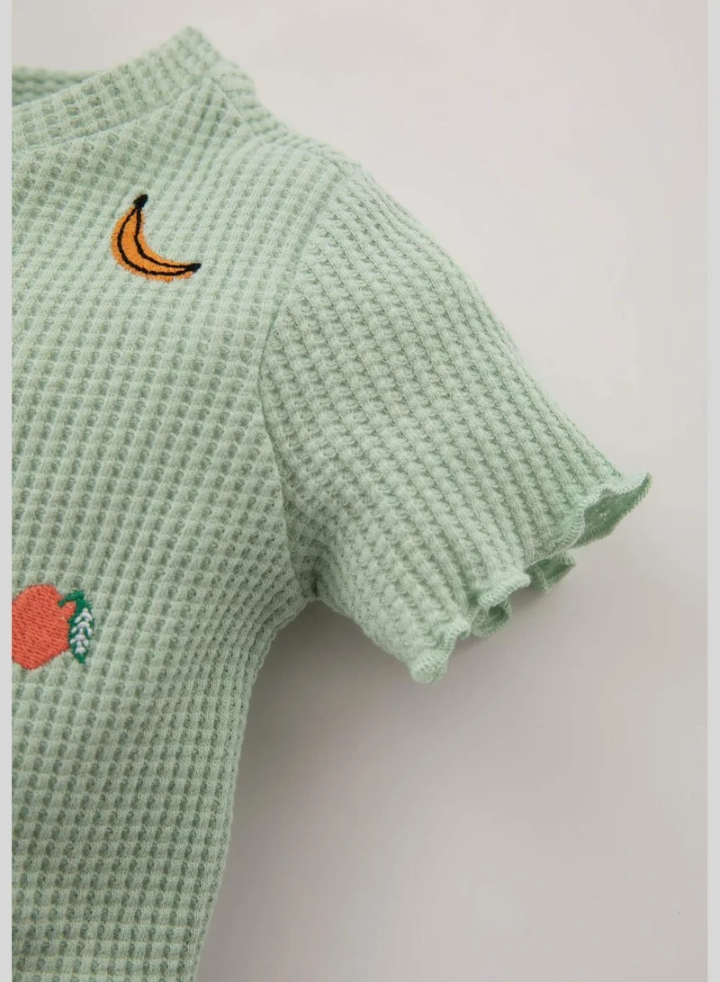 ديفاكتو BabyGirl Bike Neck Knitted Short Sleeve Body