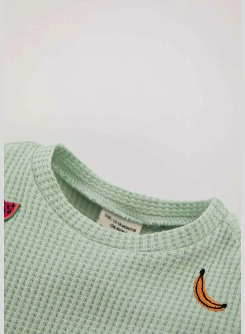 ديفاكتو BabyGirl Bike Neck Knitted Short Sleeve Body