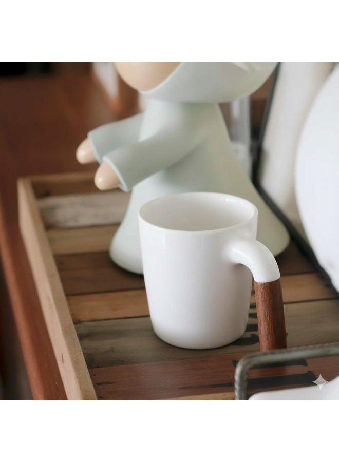 الكوتش قطعتين من كوب سيراميك بإيد خشب – تصميم عصري أنيق – سعة 350 مل - Image 3
